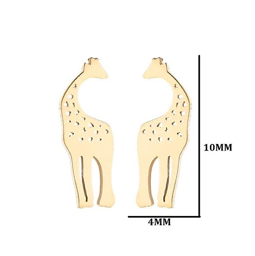 1 Pair Fashion Giraffe Stainless Steel  Plating Ear Studs