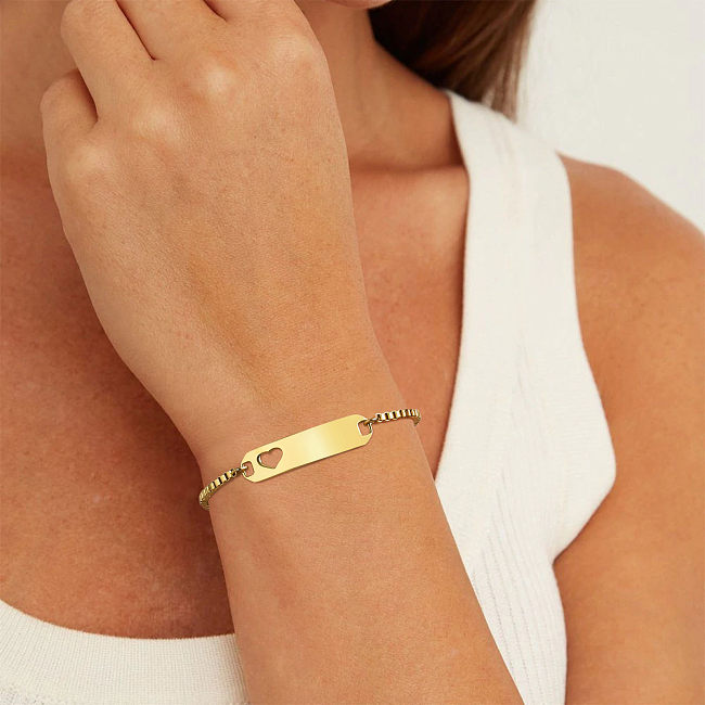 Simple Style Classic Style Geometric Stainless Steel Polishing Plating 18K Gold Plated Bracelets