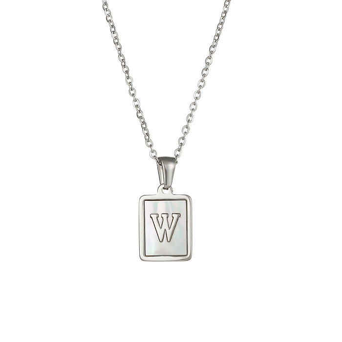 Placage de collier pendentif en acier inoxydable lettre de mode