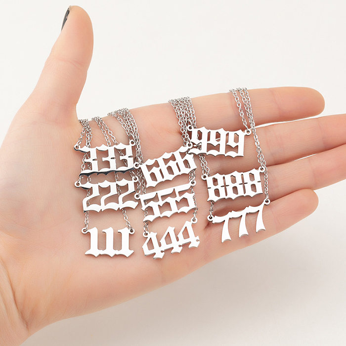 Retro-Buchstaben-Anhänger-Halskette mit Edelstahlbeschichtung, 1 Stück