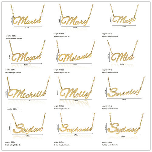 Modische Halskette mit englischem Namensanhänger und Schlüsselbeinkette aus Edelstahl