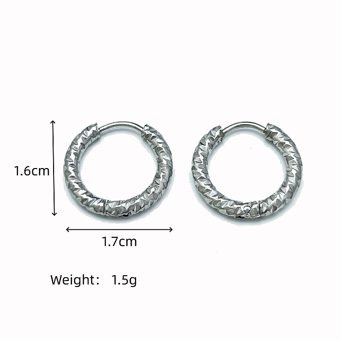 1 Pair Retro Solid Color Stainless Steel Earrings