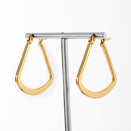 1 Pair Simple Style Geometric Stainless Steel  Plating Hoop Earrings