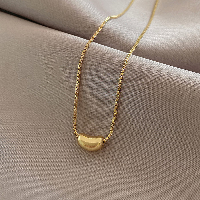 Glam Luxurious Solid Color Pea Stainless Steel Gold Plated Silver Plated Necklace In Bulk