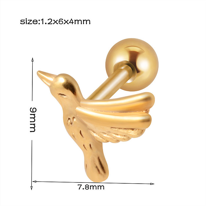 Clous d'oreilles en acier inoxydable, Style Simple et Cool, serpent géométrique, foudre, 1 pièce