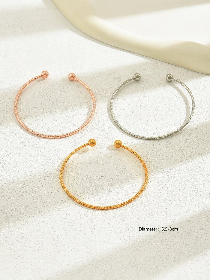 IG Style Simple Style Solid Color Stainless Steel Bangle