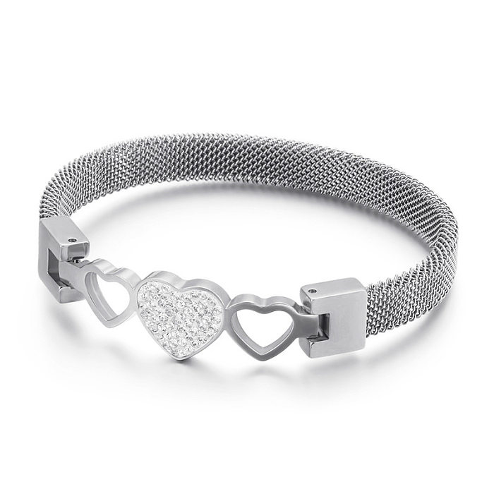 Wholesale Jewelry Heart-shaped Zircon Stainless Steel Bracelet jewelry