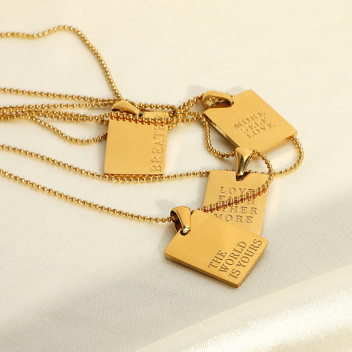 Europäische und amerikanische Ins Internet Celebrity Halskette 18K Gold Edelstahl Text Halskette für Frauen Mode trendigen Stil Halskette Schmuck