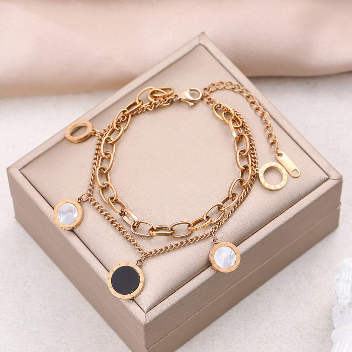 Classic Style Solid Color Stainless Steel Bracelets