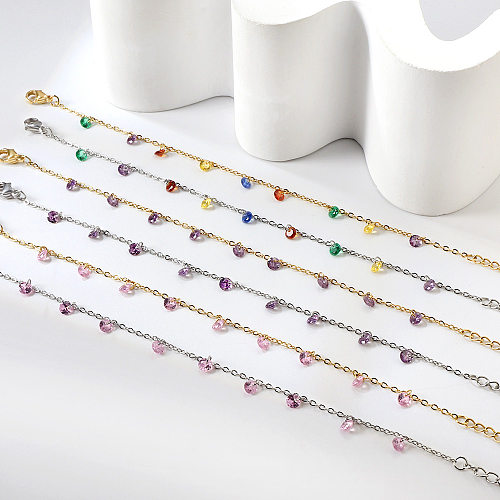 Bracelets plaqués or de diamant artificiel d'incrustation de placage d'acier inoxydable géométrique de style vintage classique