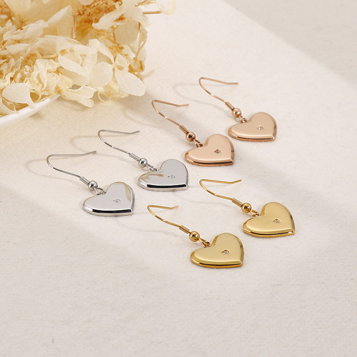 Fashion Stainless Steel Heart-shaped Ladies Earrings Wholesale