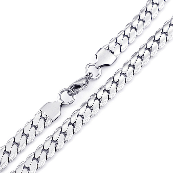 Wholesale New Style Stainless Steel Fashion Necklace With Chain Crimping Flat Chain