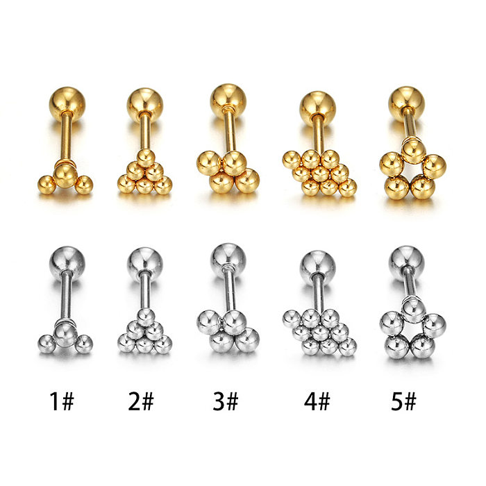 Simple Style Round Stainless Steel  Plating Ear Studs 1 Piece