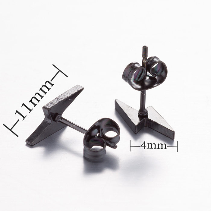 Women'S Fashion Lightning Stainless Steel  No Inlaid Ear Studs Stainless Steel  Earrings