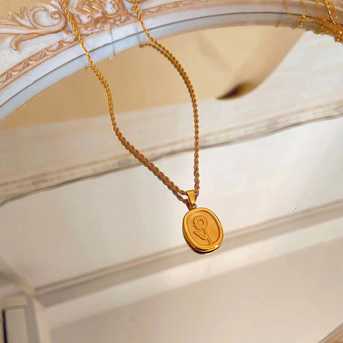 Lady Letter Stainless Steel Plating Pendant Necklace