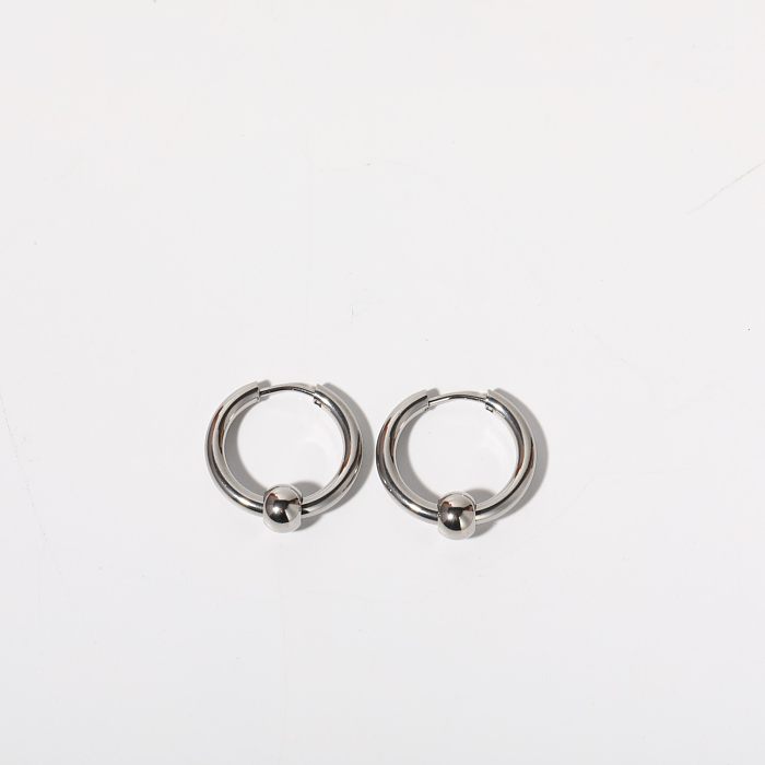 1 Pair Basic Round Plating Stainless Steel 18K Gold Plated Drop Earrings
