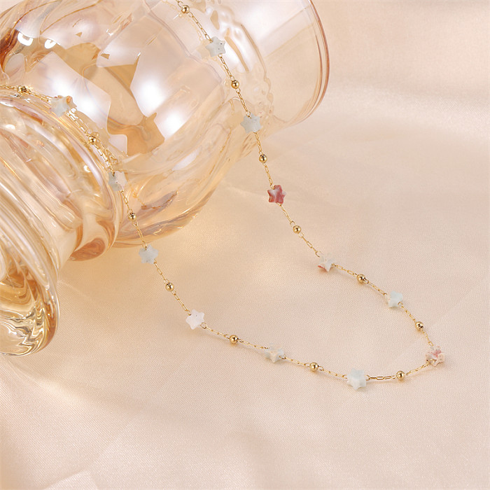 Halskette „Commute Star“ mit Edelstahlbeschichtung und 18-Karat-Vergoldung