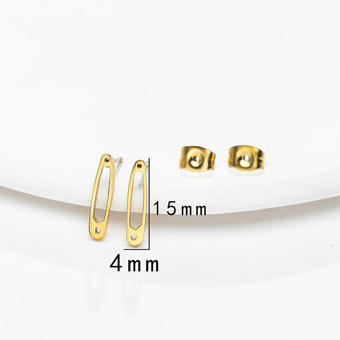 Simple Style Pin Stainless Steel  Ear Studs Plating No Inlaid Stainless Steel  Earrings