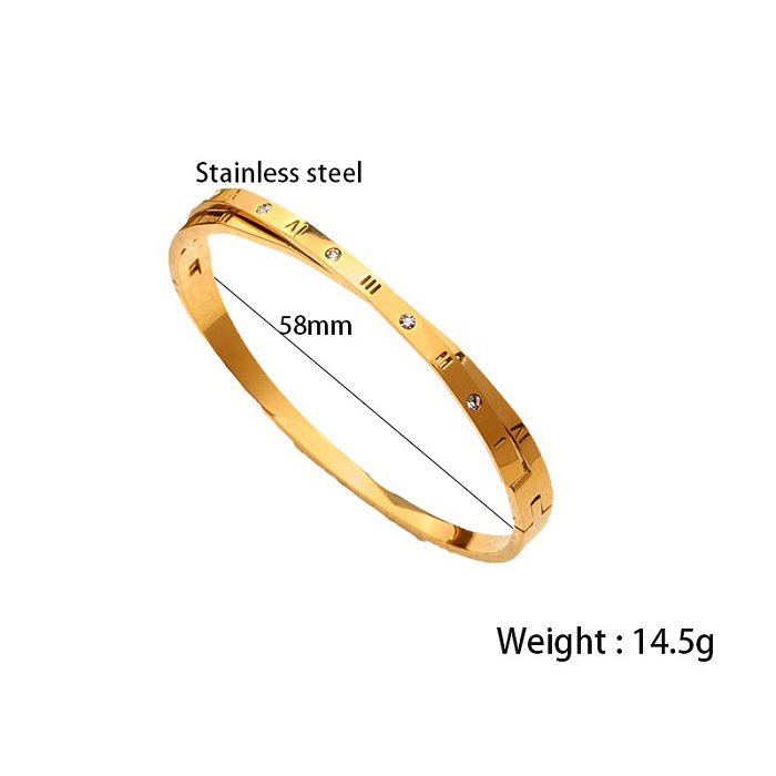 Lady Roman Numeral Stainless Steel Plating Bangle
