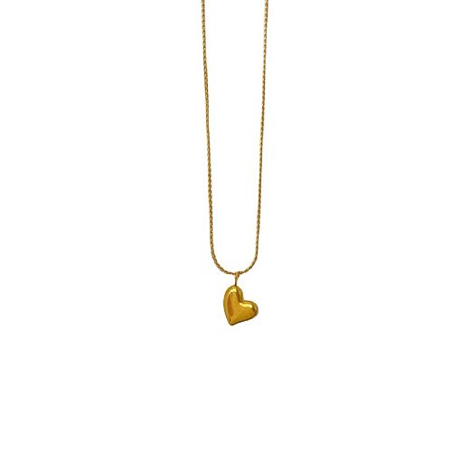 Simple Style Heart Shape Stainless Steel Plating Pendant Necklace 1 Piece