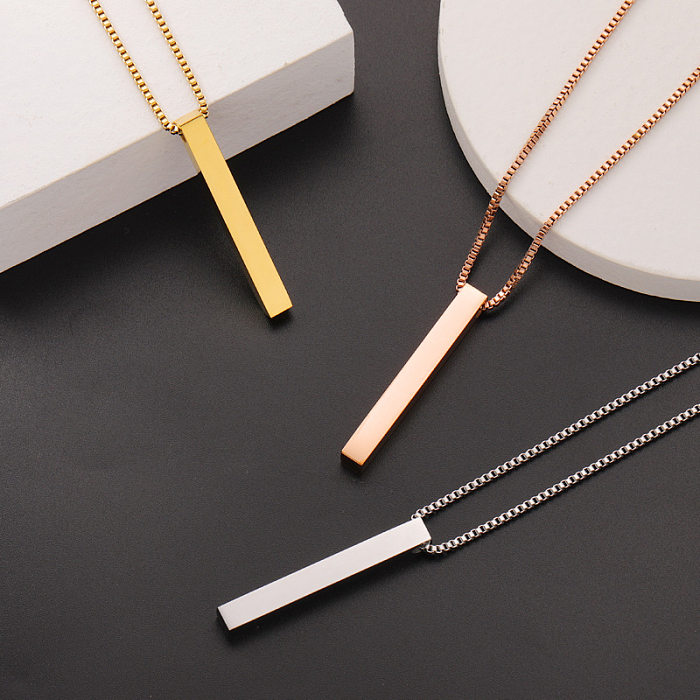 Basic Modern Style Geometric Stainless Steel  Gold Plated Silver Plated Pendant Necklace In Bulk