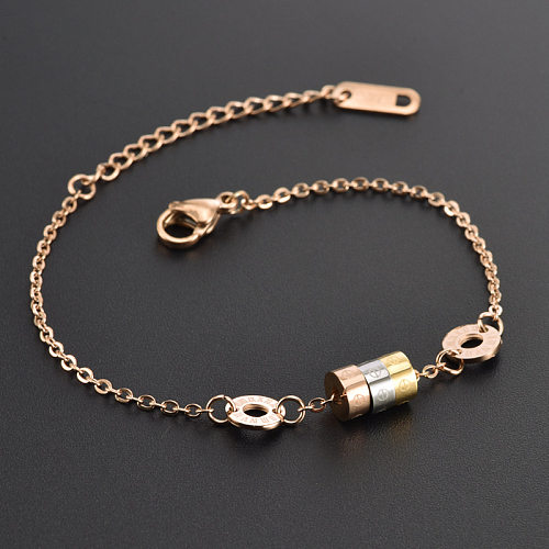Elegant Simple Style Round Titanium Steel Bracelets