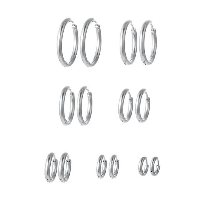 Fashion Circle Stainless Steel  Hoop Earrings