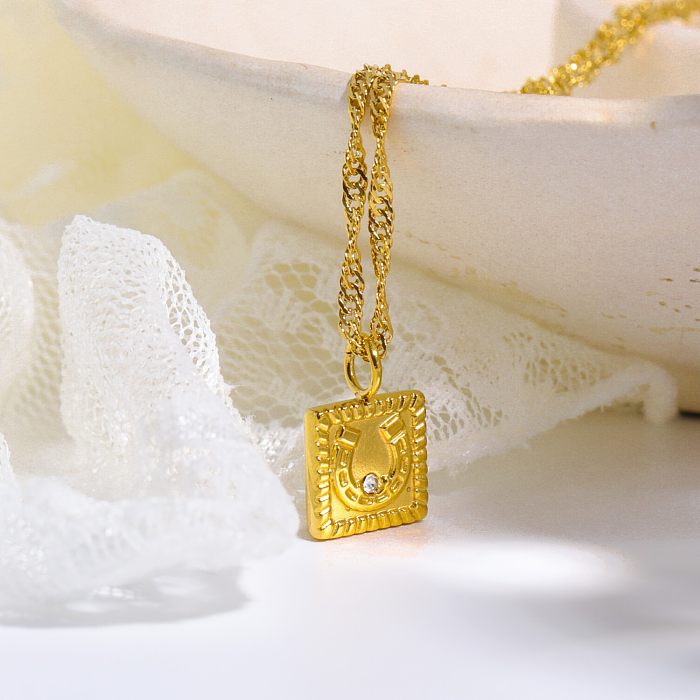 Collar pendiente plateado oro geométrico del acero inoxidable 18K del estilo simple casual a granel