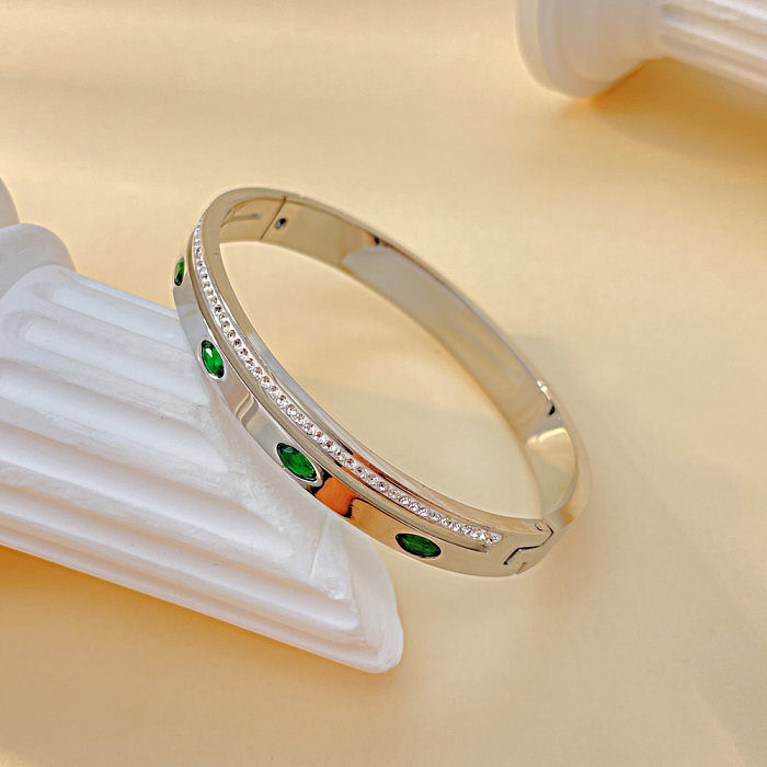 Bracelets de manchette en acier titane en acier inoxydable de couleur unie de style simple