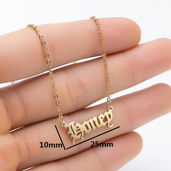 Fashion Letter Stainless Steel  Plating Necklace