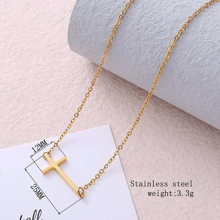 Wholesale Hip-Hop Cross Stainless Steel  Pendant Necklace