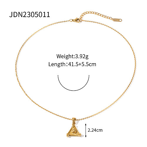 Commute Devil'S Eye Stainless Steel  Plating 18K Gold Plated Pendant Necklace