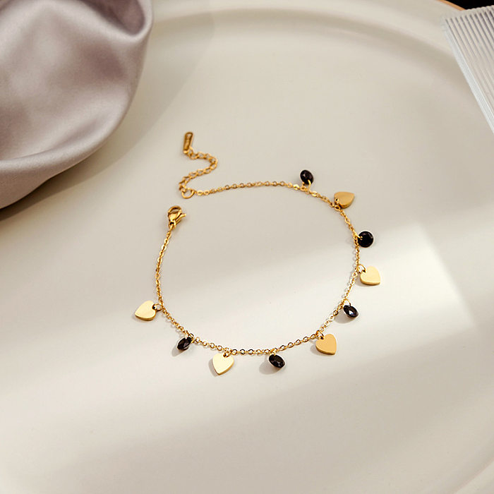 Bracelets plaqués or de placage d'acier inoxydable de fleur de trajet de style simple