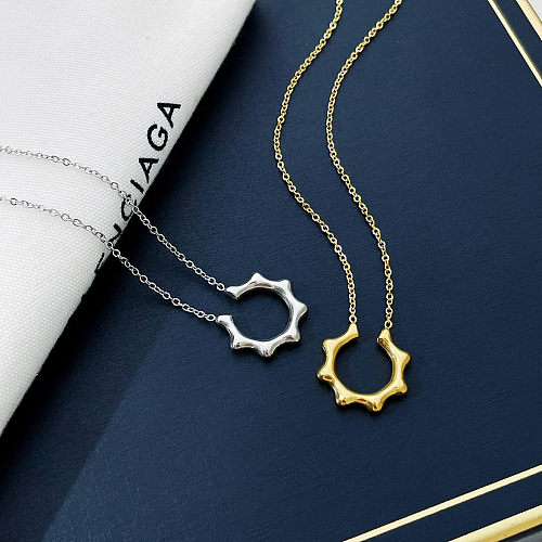Simple Style Geometric Stainless Steel Plating Pendant Necklace