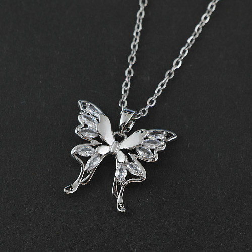 Streetwear Butterfly Stainless Steel  Pendant Necklace