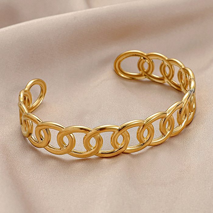 Fashion Eye Stainless Steel Inlay Zircon Bangle 1 Piece