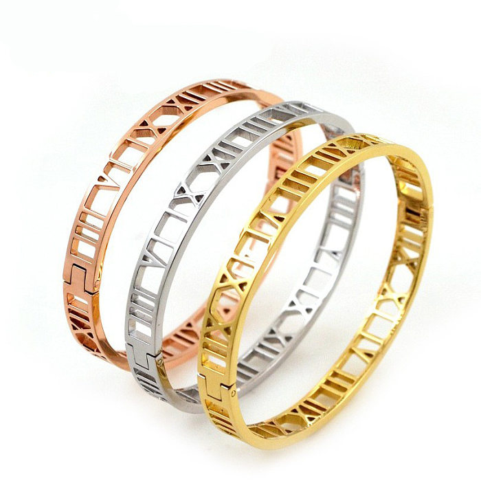 Fashion Geometric Titanium Steel Plating Bangle