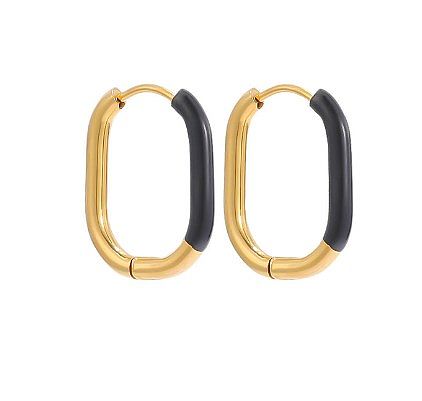 1 Pair Simple Style U Shape Stainless Steel  Enamel Earrings