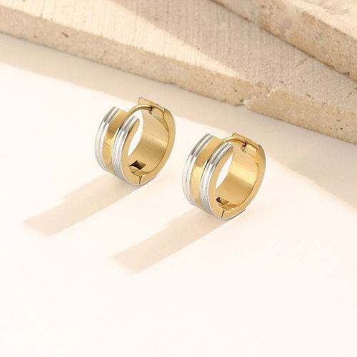 1 Pair Simple Style Circle Stainless Steel  Plating Earrings