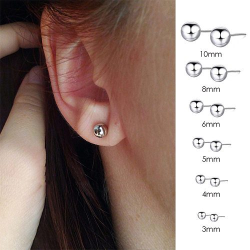 Edelstahl Ohrringe Mode Runde Perlen Ohrringe Einfache Erbsen Ohrringe Großhandel Schmuck