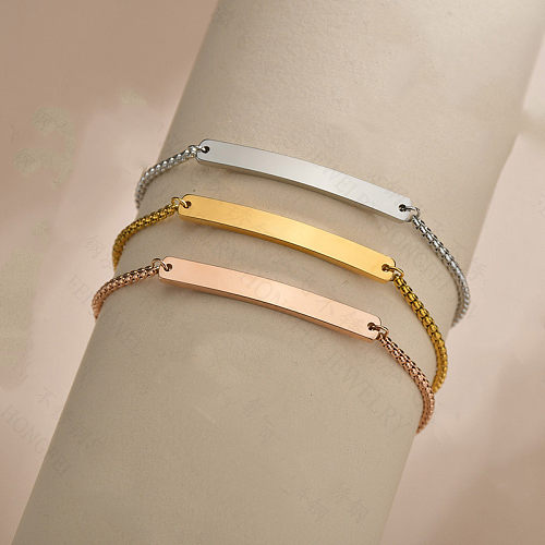 Fashion Personalized Boutique Simple Glossy ID Bracelet Lettering Wholesale jewelry