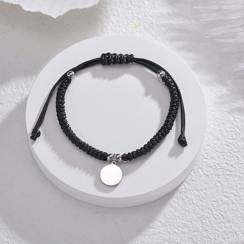 Bracelets tressés en corde ronde en acier inoxydable, Style Simple, Style IG