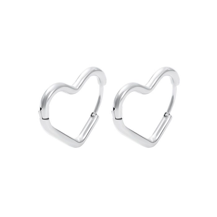 1 Pair IG Style Simple Style Heart Shape Plating Stainless Steel 18K Gold Plated Earrings