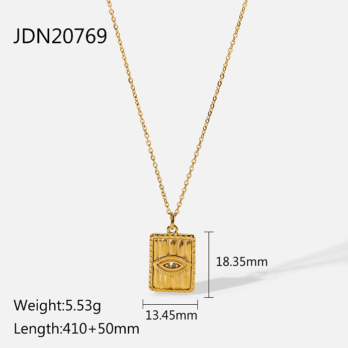Vergoldete Edelstahl-Partygeschenk-Halskette mit geprägtem Diamant-Anhänger