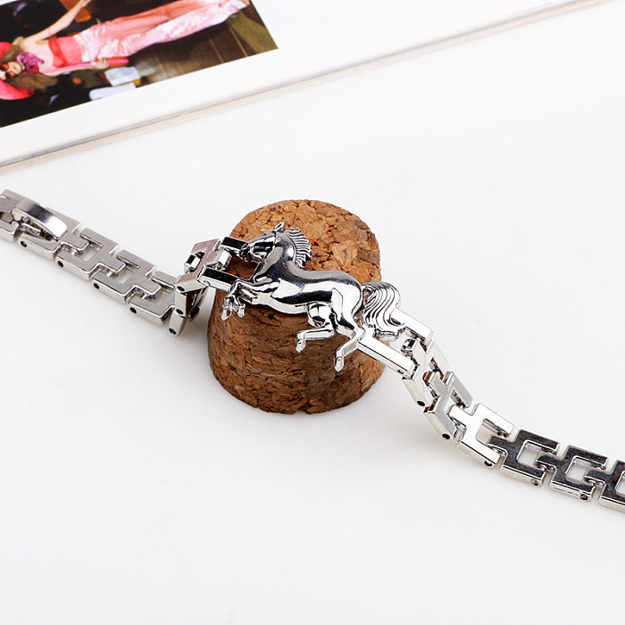 Bracelets de vernis au four en acier titane en alliage animal de style simple