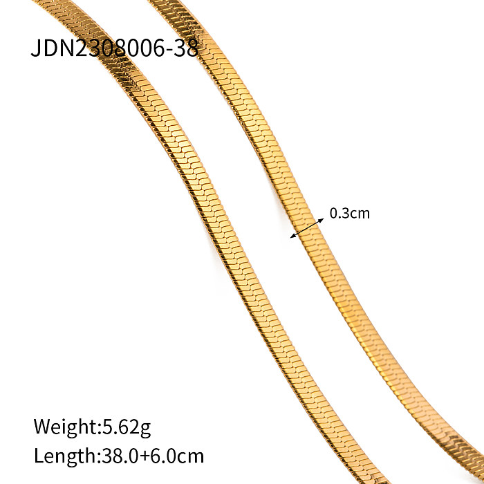 Colar banhado a ouro 18K de aço inoxidável de cor sólida estilo IG
