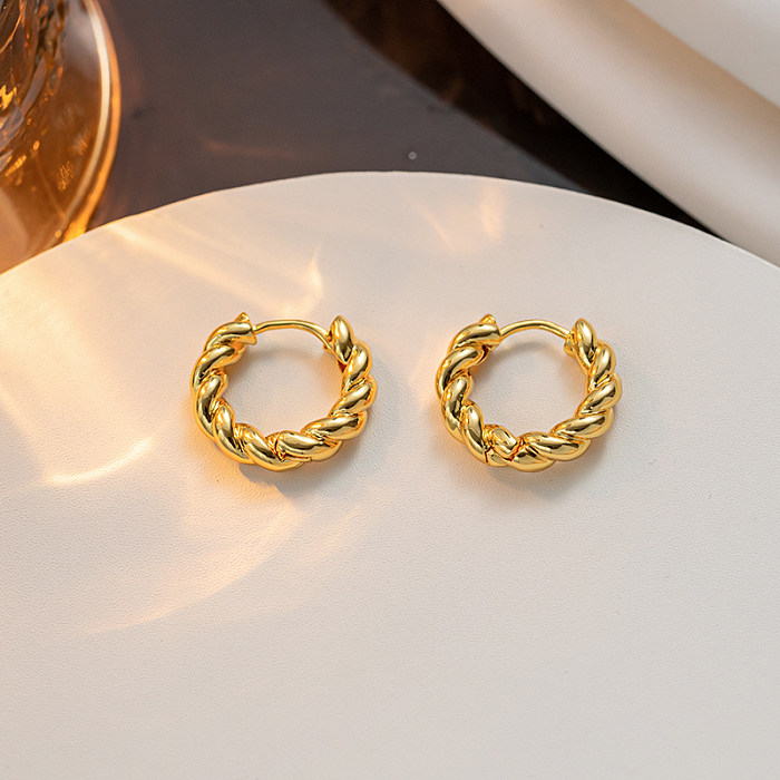 1 Pair Casual Elegant Lady C Shape Geometric Plating Stainless Steel  18K Gold Plated Ear Studs