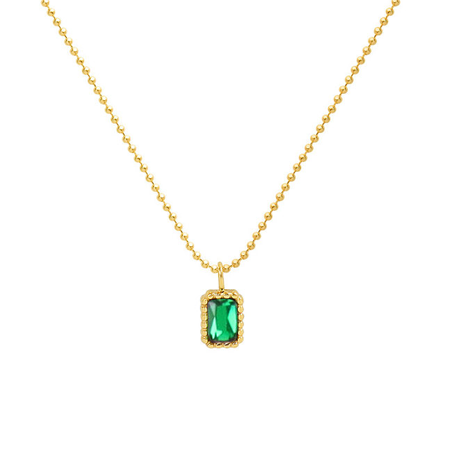 Collier à diamant unique à la mode, collier en acier inoxydable, vente en gros