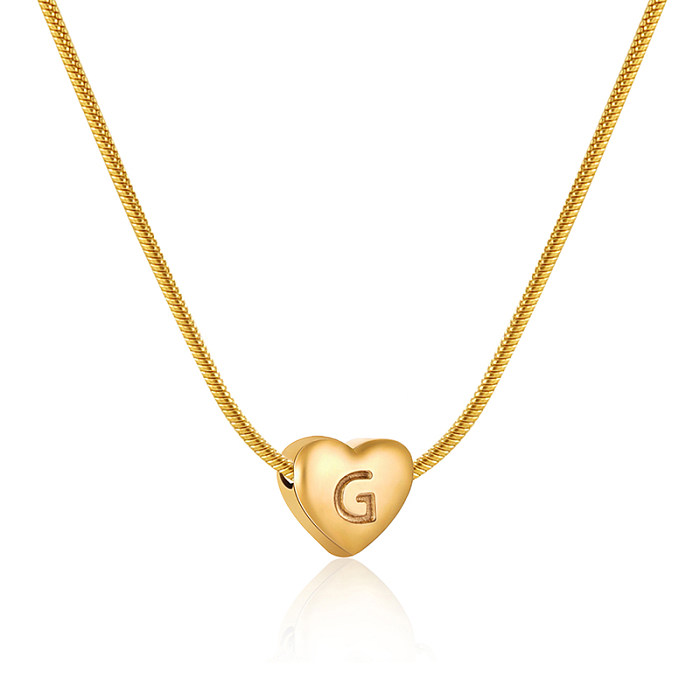 Elegant Letter Heart Shape Stainless Steel  Stainless Steel Necklace 1 Piece