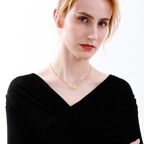 Simple Style Letter Stainless Steel  Stainless Steel Plating Gold Plated Pendant Necklace
